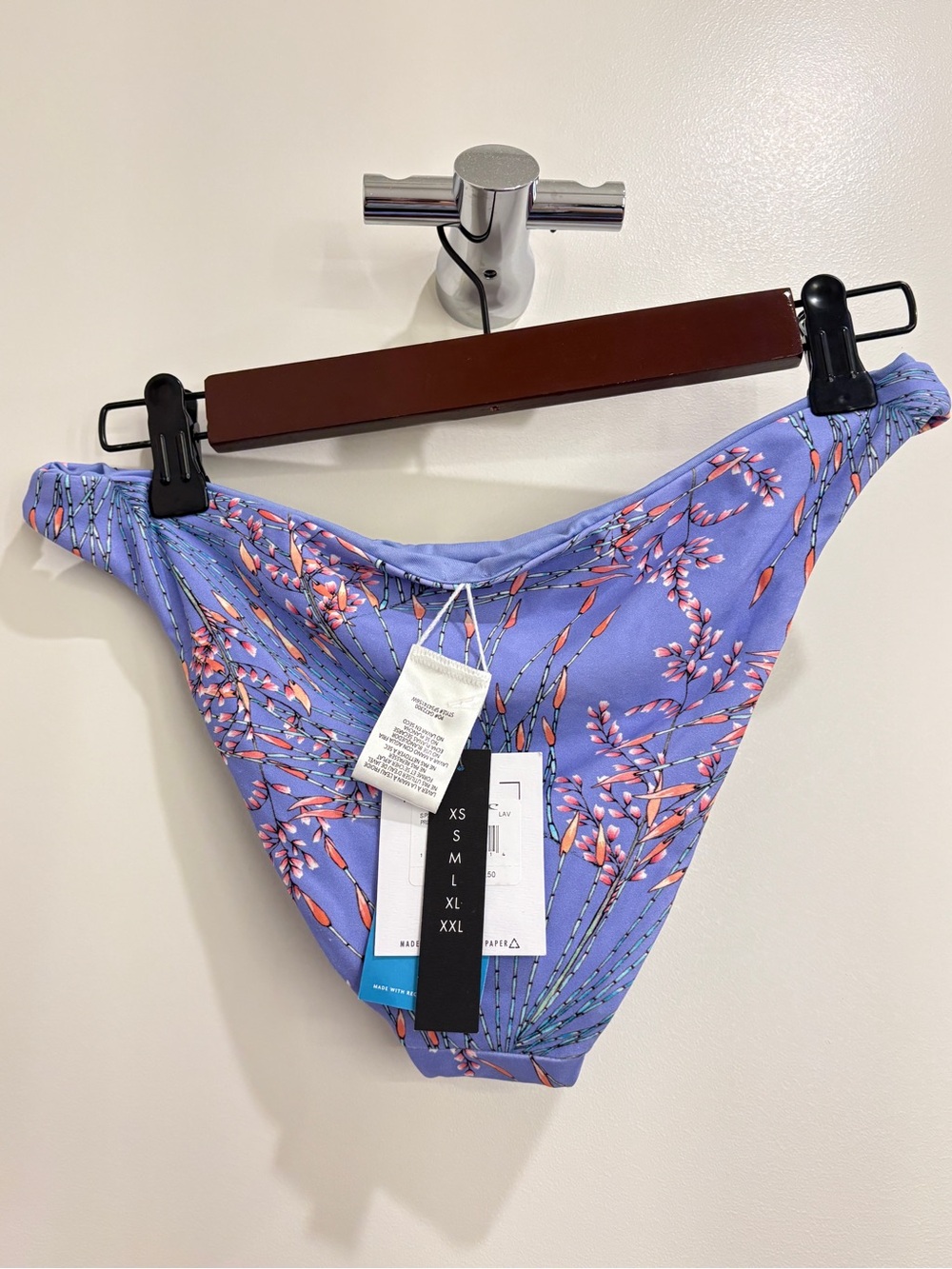 NWT O’Neill Reversible Rockley Bikini Bottom Medium MD Lavender Botanical Floral - Picture 4 of 11